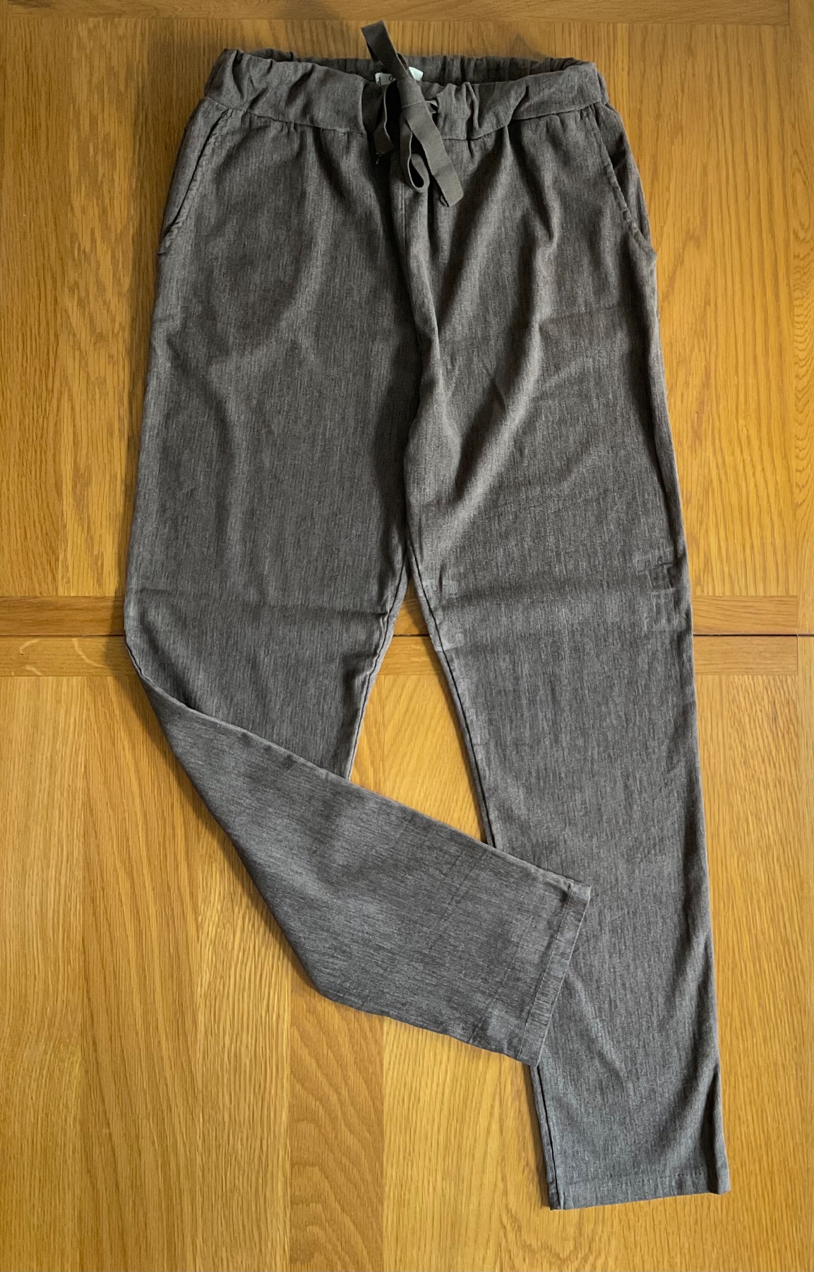Chocolate brown fine corduroy high stretch trousers one size 8-16