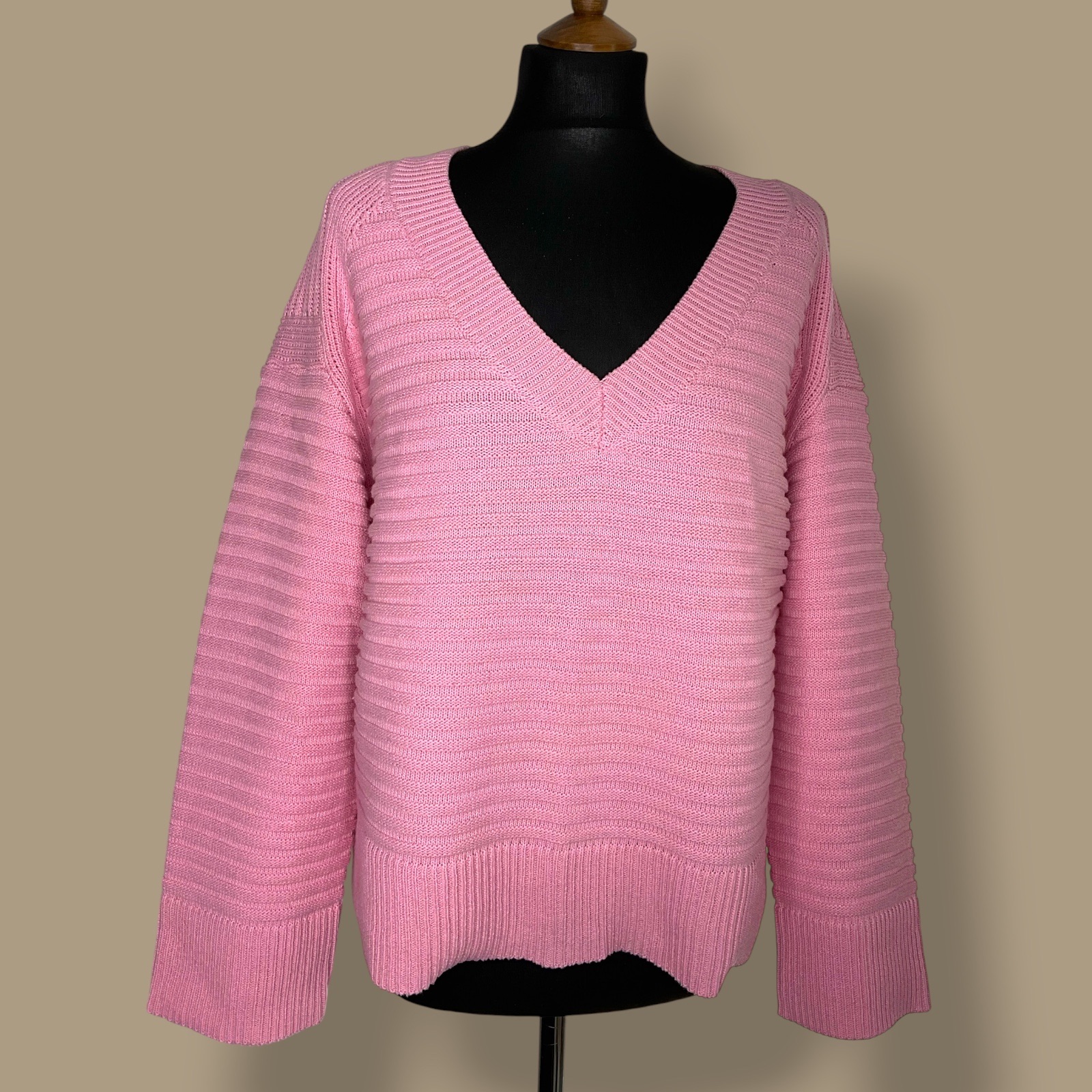 Next pink v neck jumper size M petite