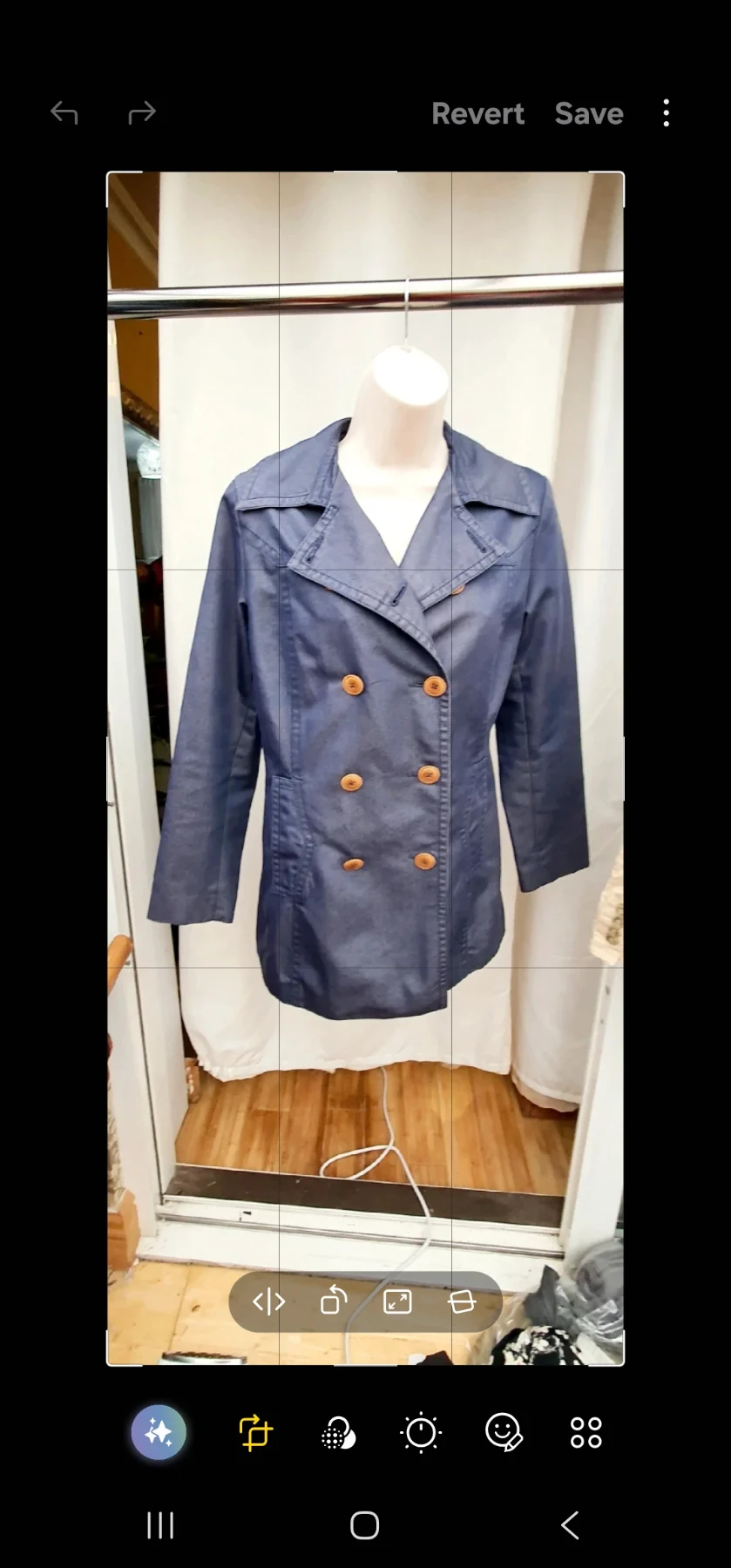 Blue Denim Effect Showerproof Trench Coat -