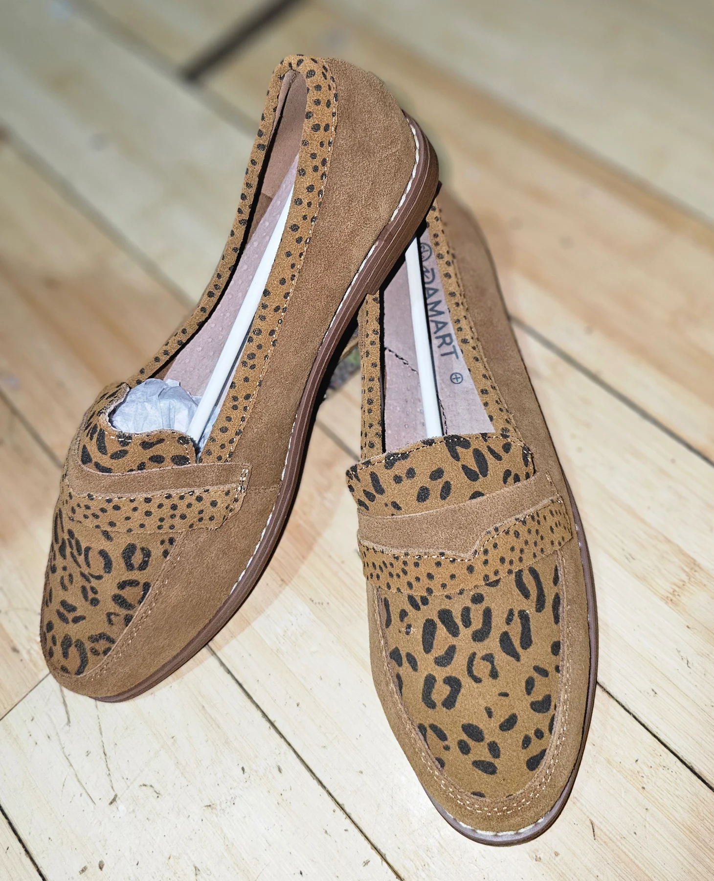 Brown Suede Animal Print loafers '-6EEE- Damart
