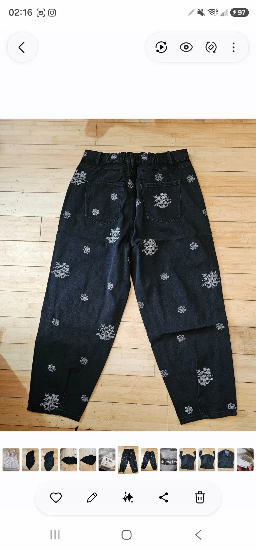 Black Embroidered barrel jeans ' 16R- Simply Be