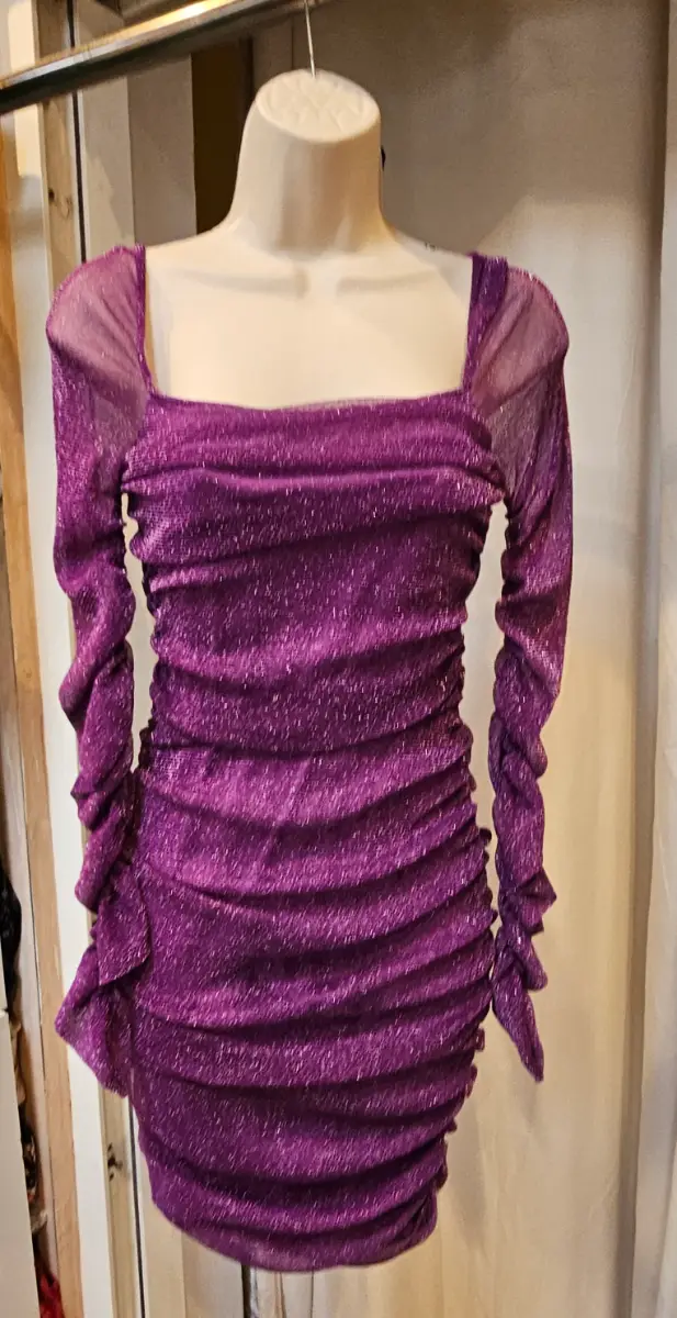Purple Sparkly evening Dress- M(10)- Shein Sxy
