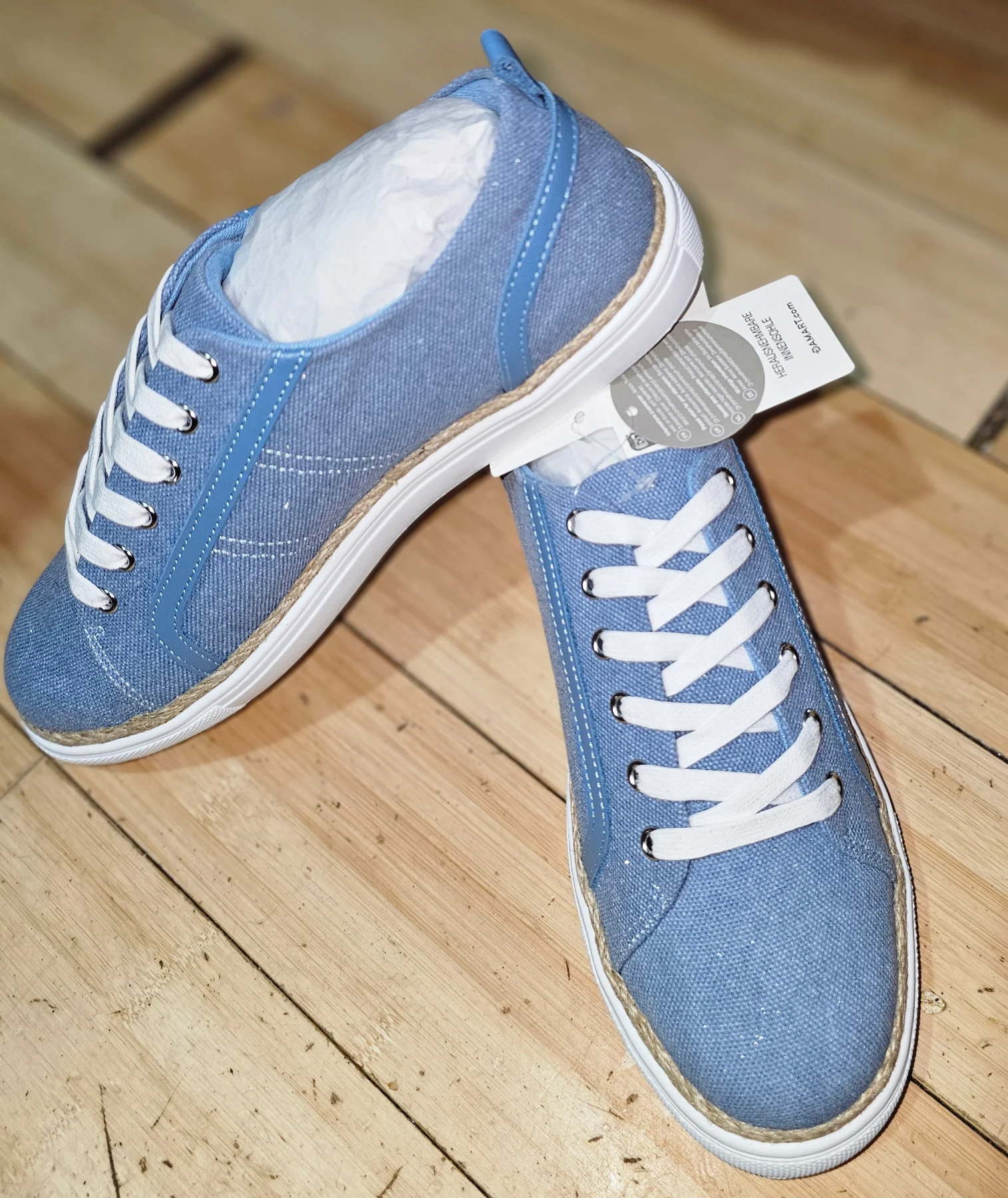 Blue Sparkly  chunky Sole Trainers- 6.5E- Damart