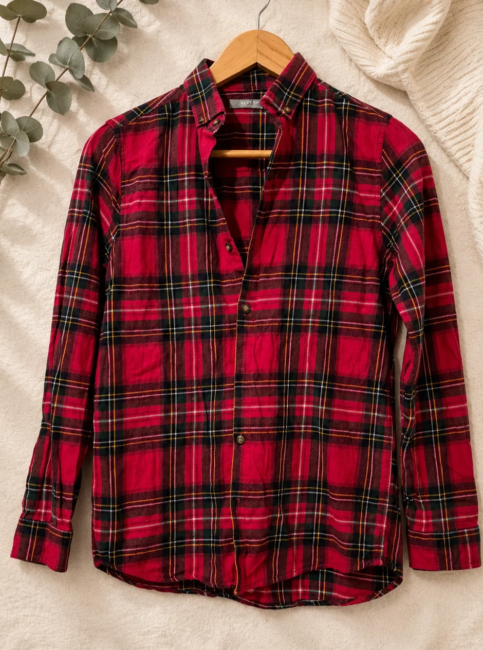 Next Kids Red Tartan Check Shirt Age 12 Years 100% Cotton 0097