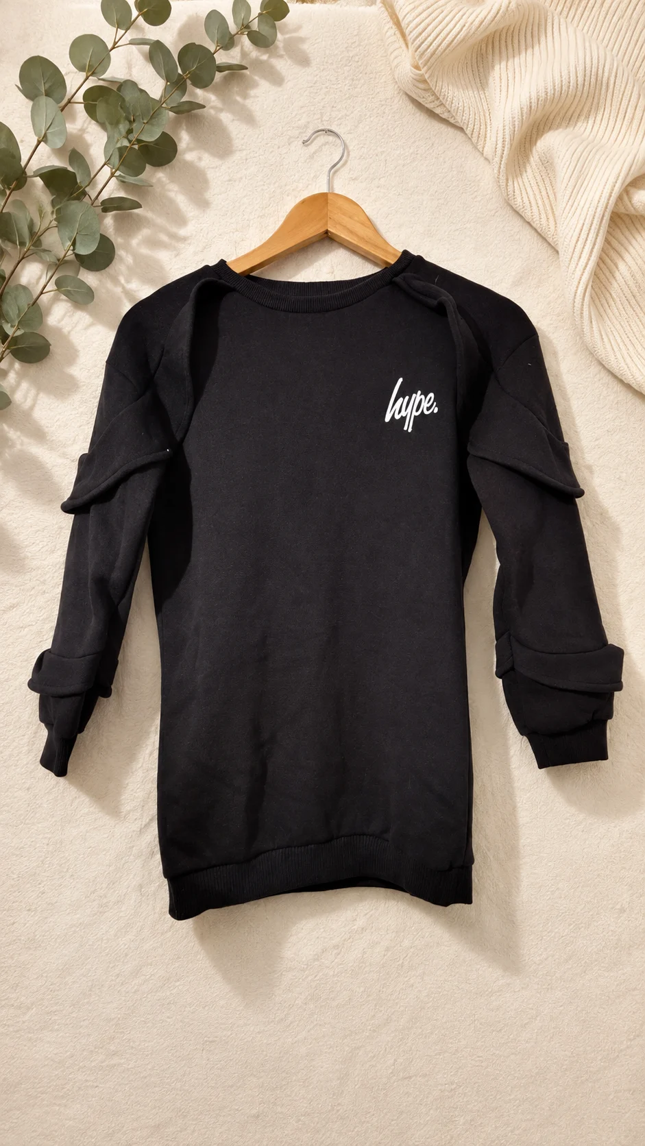 Hype Girls Black Ruffle Sleeve Jumper Dress 11-12 Years 0100
