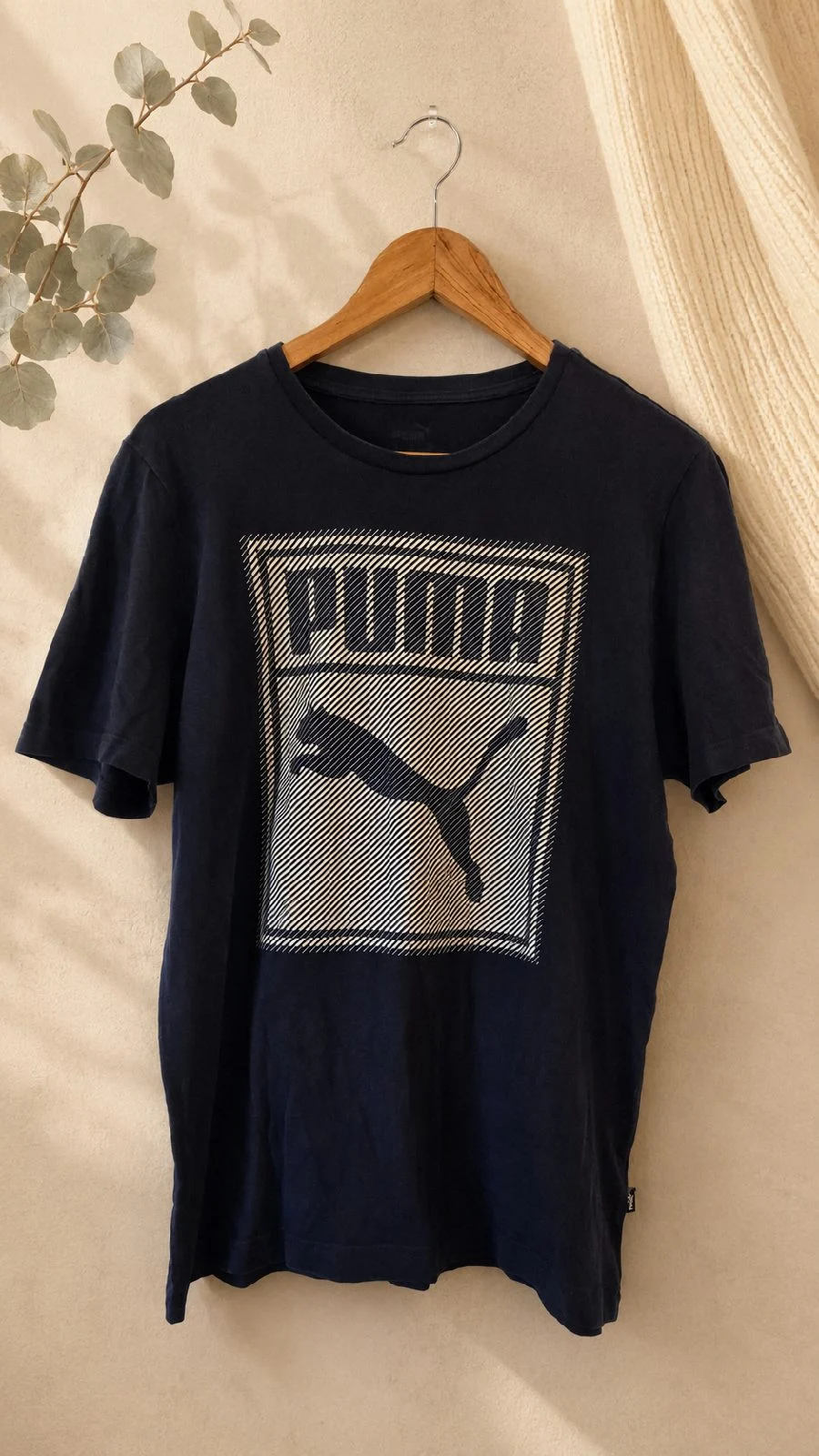 Puma Men’s Navy Graphic Logo T-Shirt Size L (B28)