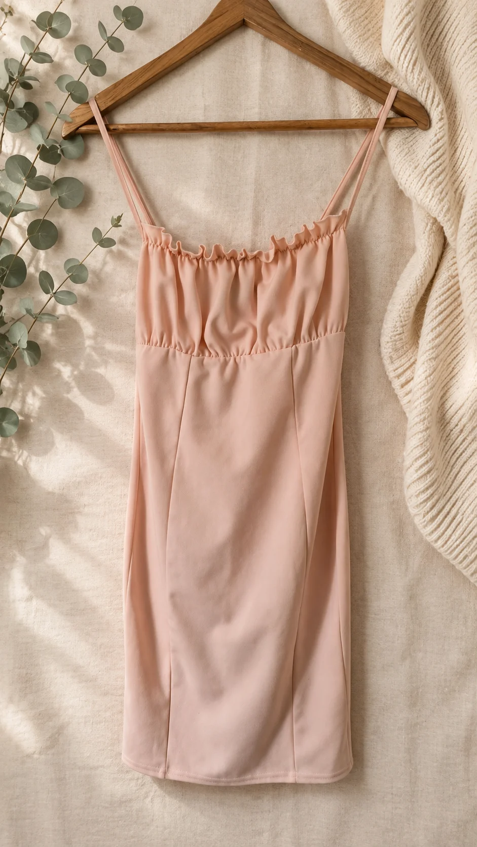 PrettyLittleThing Blush Pink Cami Mini Dress UK 6 BNWT B16