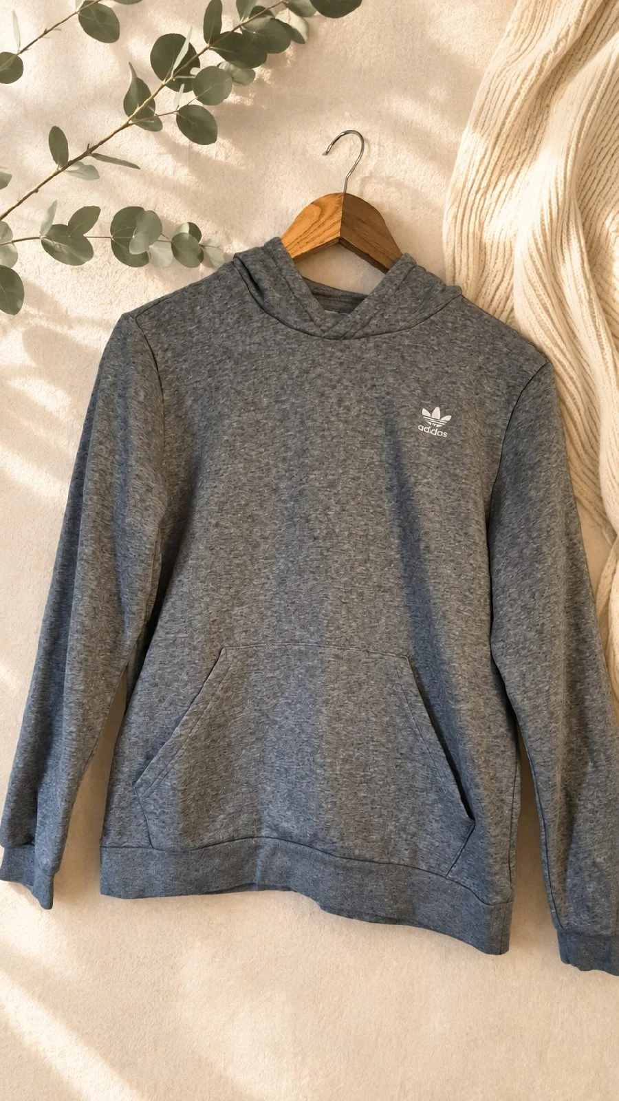 Adidas Originals Grey Trefoil Hoodie Age 14-15 170cm B30