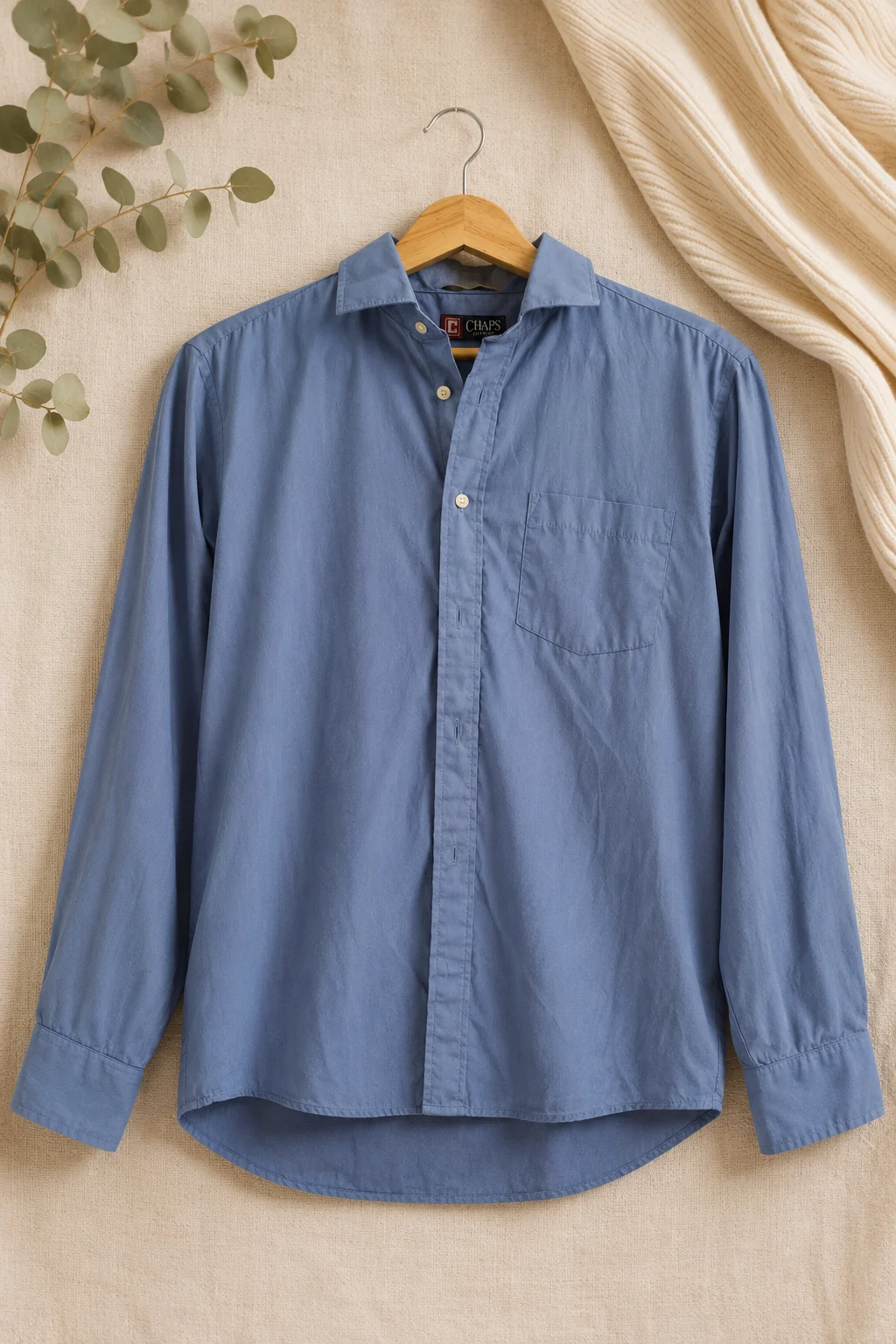 CHAPS Women’s Blue Long Sleeve Button-Up Shirt Size 18 0072