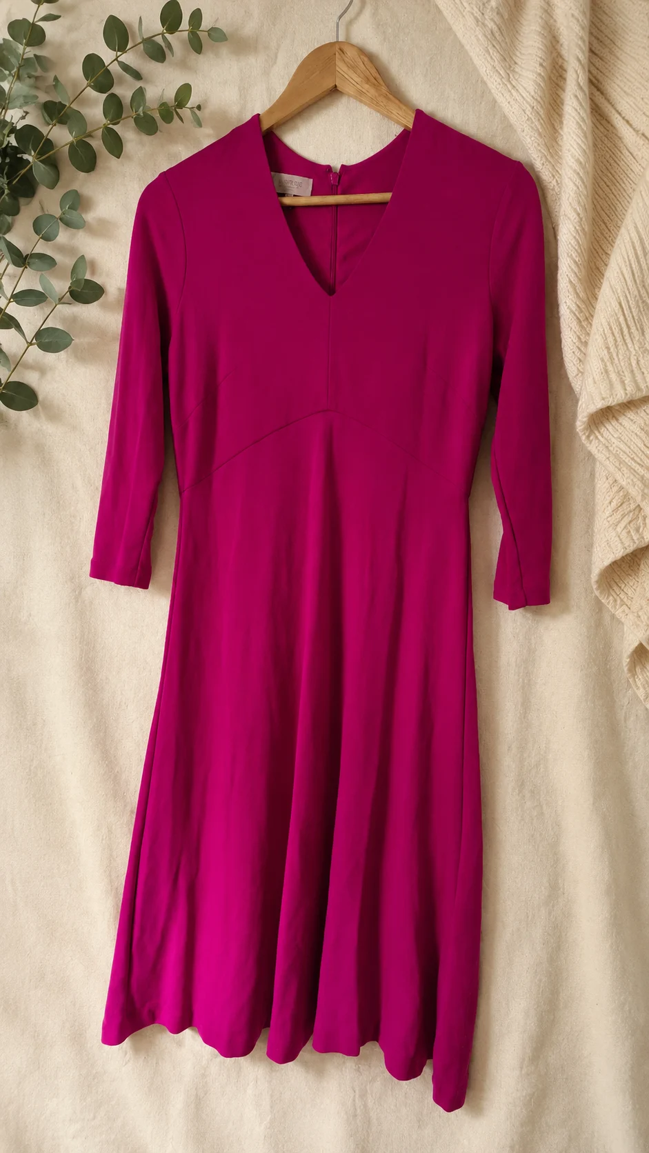 Hobbs London Fuchsia Pink Fit & Flare Occasion Dress UK 8