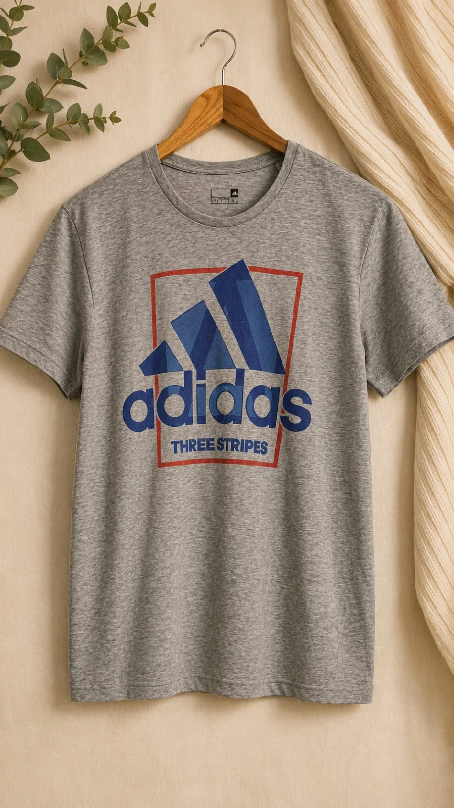 Adidas Men’s Climalite Country Logo Grey Graphic T-Shirt Size L AI6035 B32