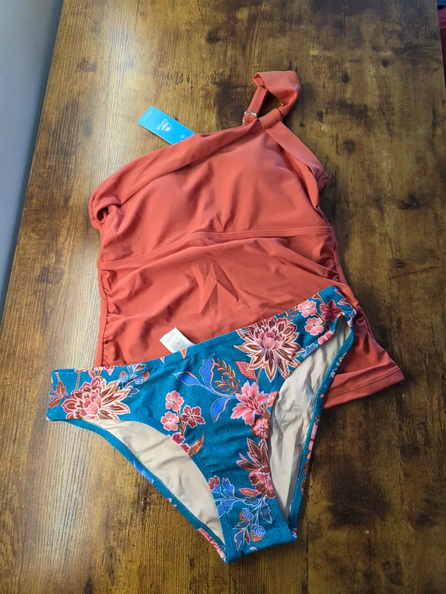Cupshe coral tankini swimsuit M UK 12