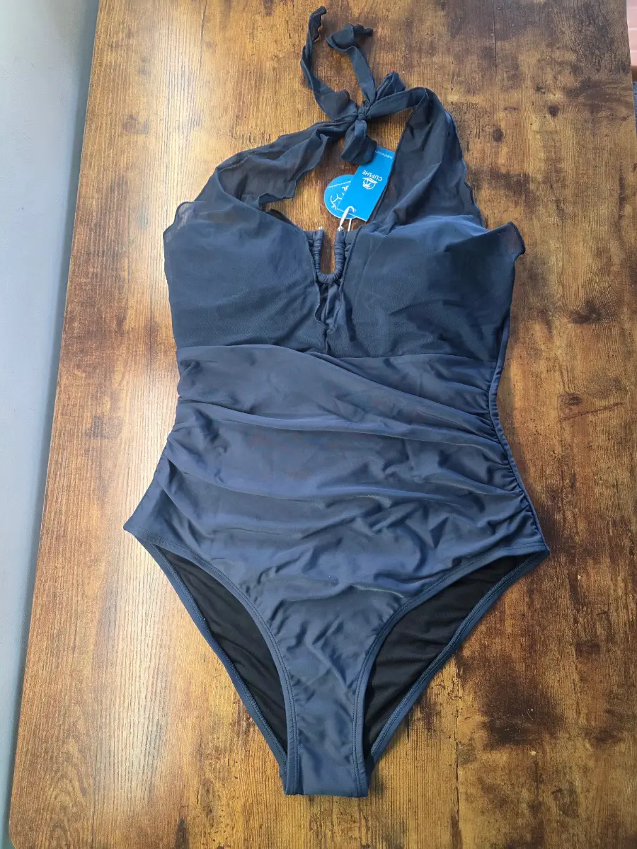 Cupshe navy blue tummy control swimsuit M UK12