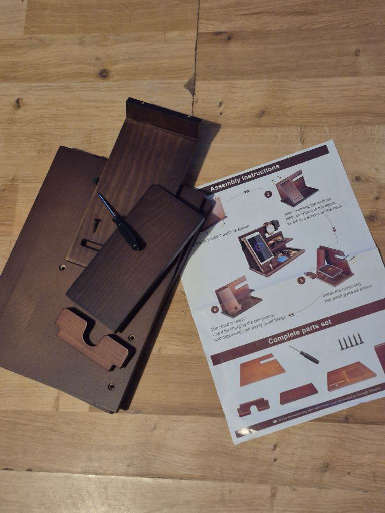 bedside organiser wooden stand