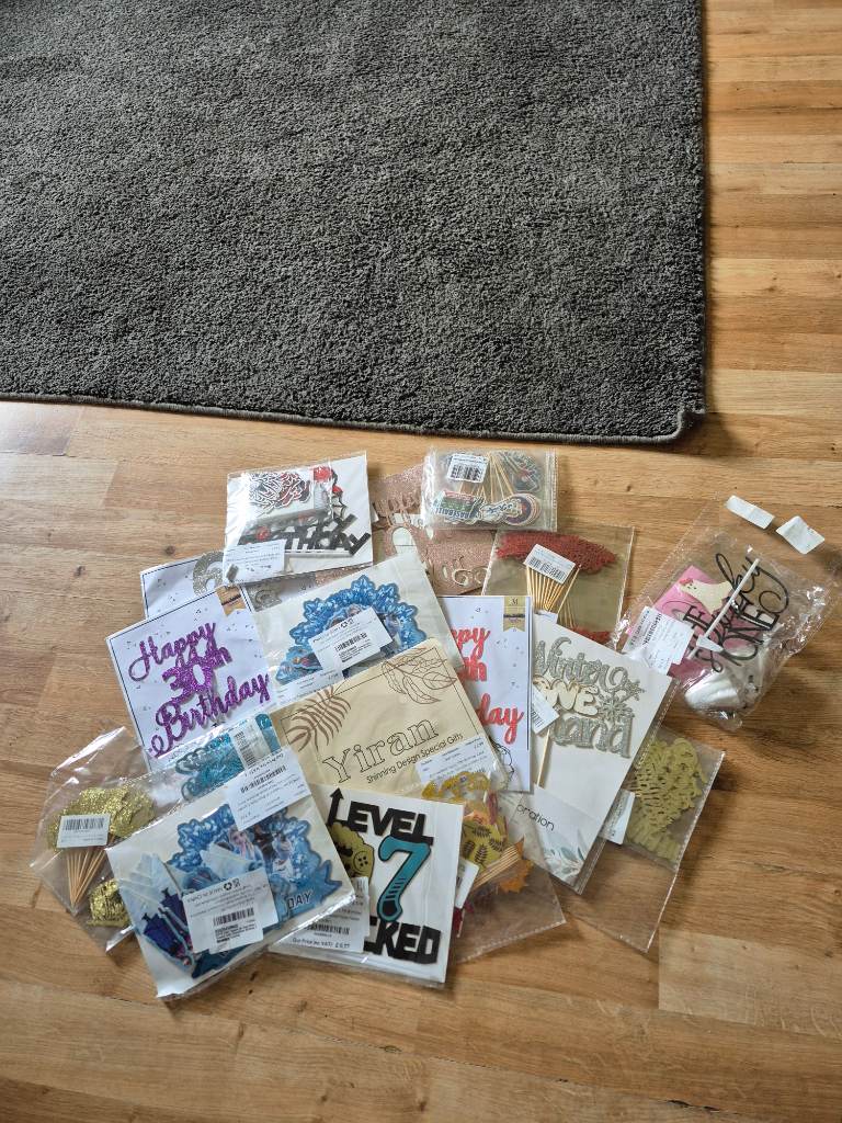 bundle of cake toppers