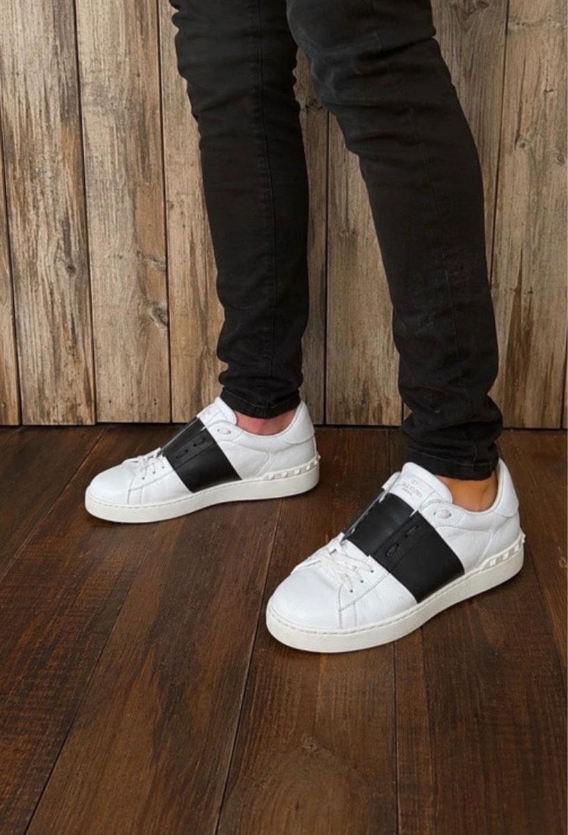 Valentino Garavani Open Sneakers Trainers Black White Size 41.5