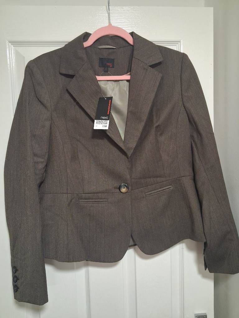 Womens Next brown blazer formal suit jacket size 18 new with tags