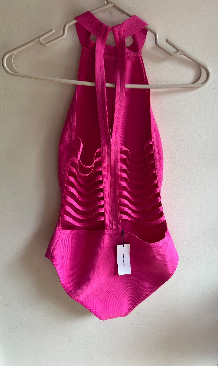 Karen Millen Pink Bandage Swimsuit