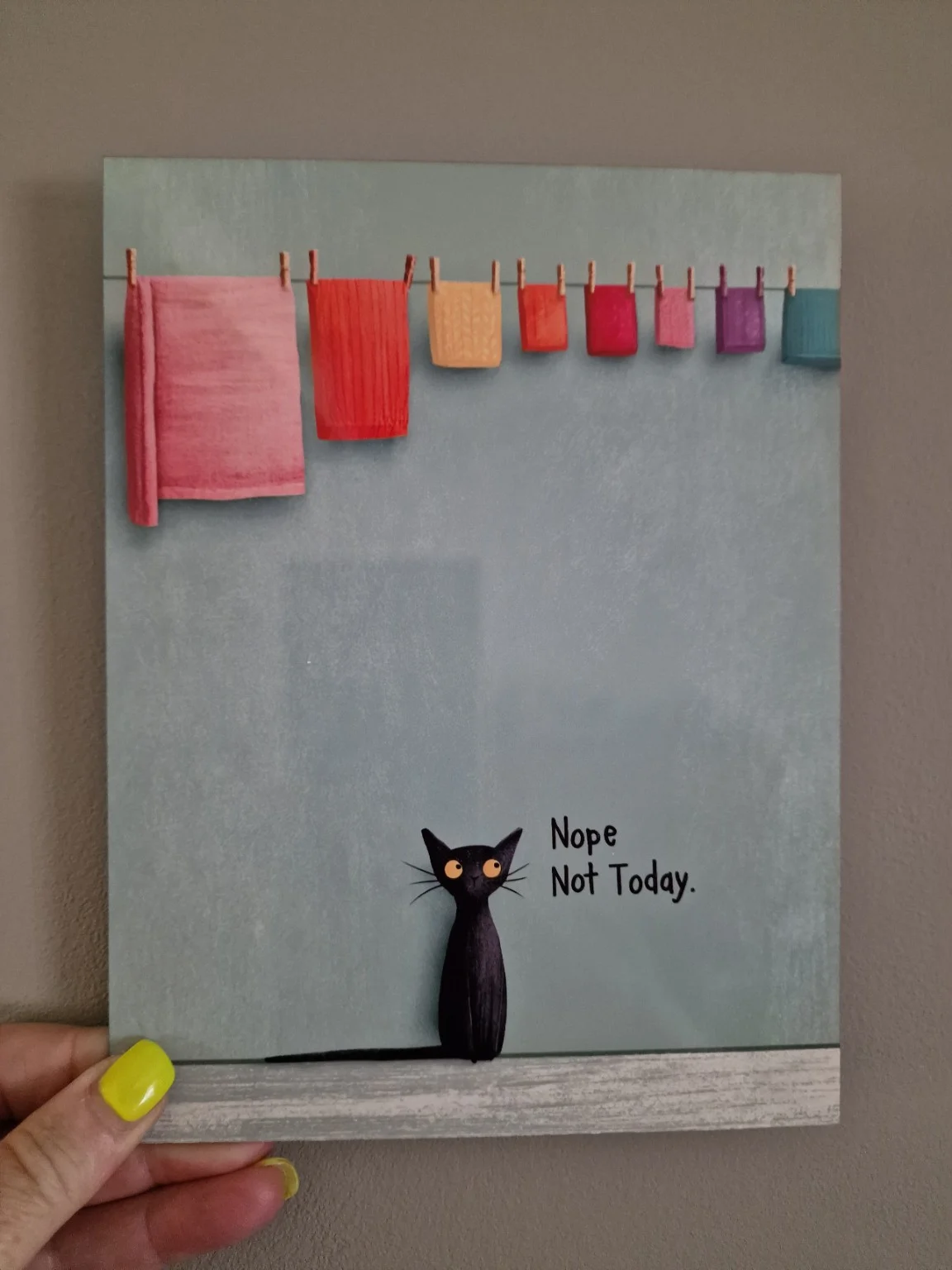 Cute Black Cat "Nope Not Today" Aluminium Sign – 15 x 20cm