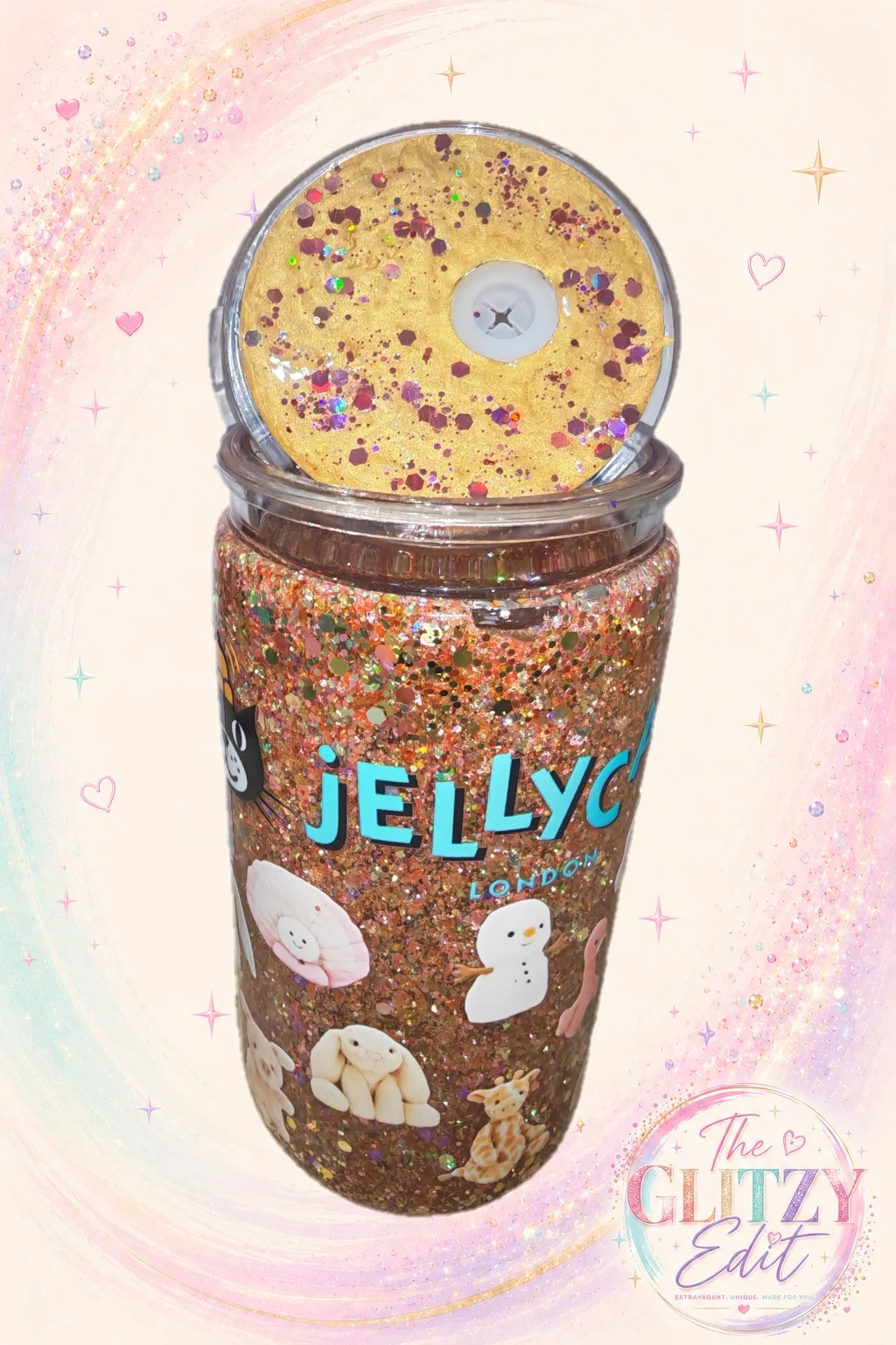 Beautiful Sparkling Jellycat Snowglobe 16oz Tumbler