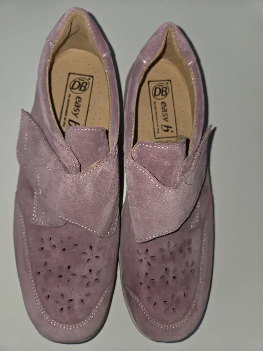 DB Easy B Cassandra Ladies Wide Fit Mauve Suede Shoes Size 7 Orthotic Friendly