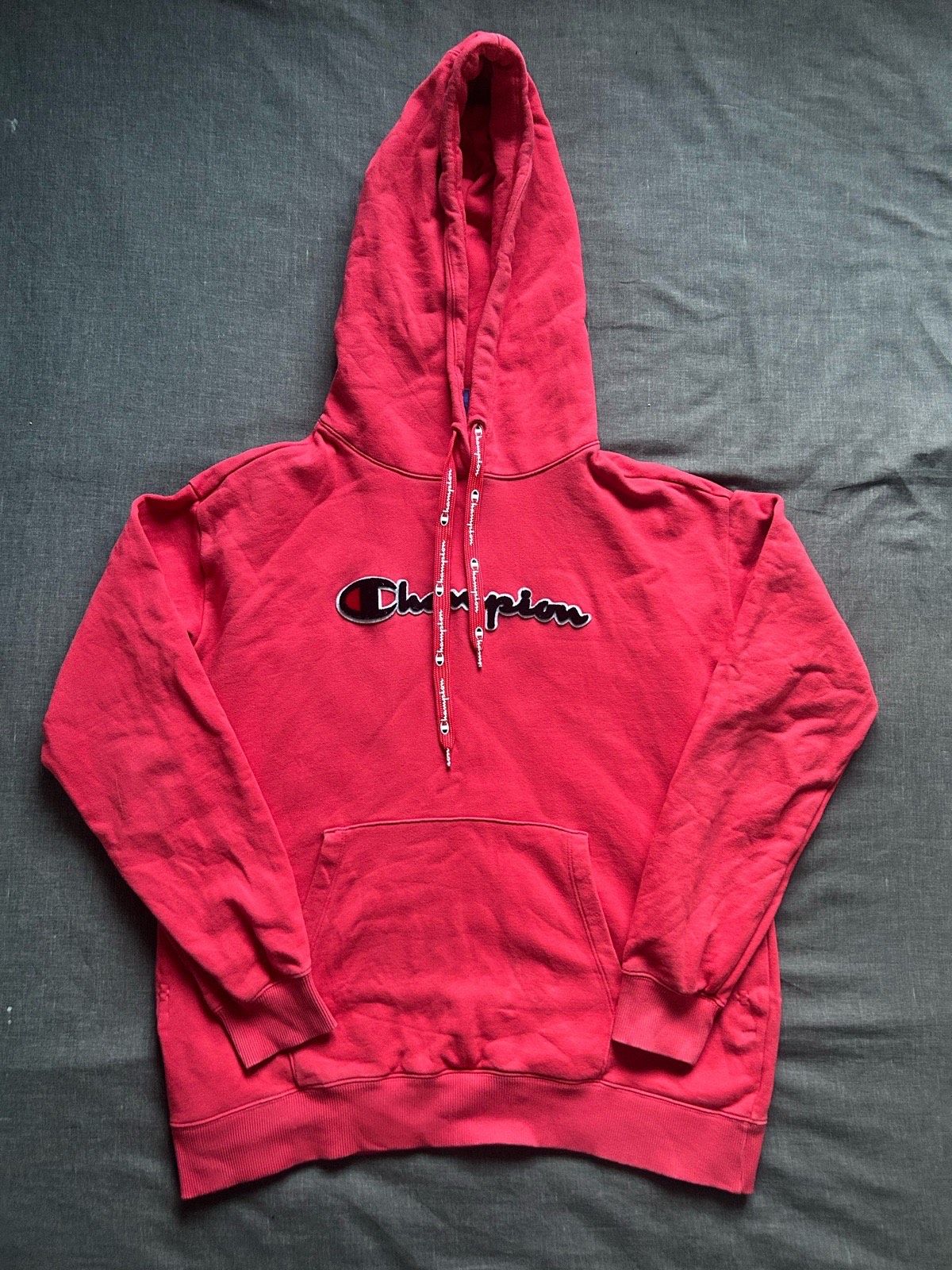 Men’s Red champion cotton pullover hoodie size large