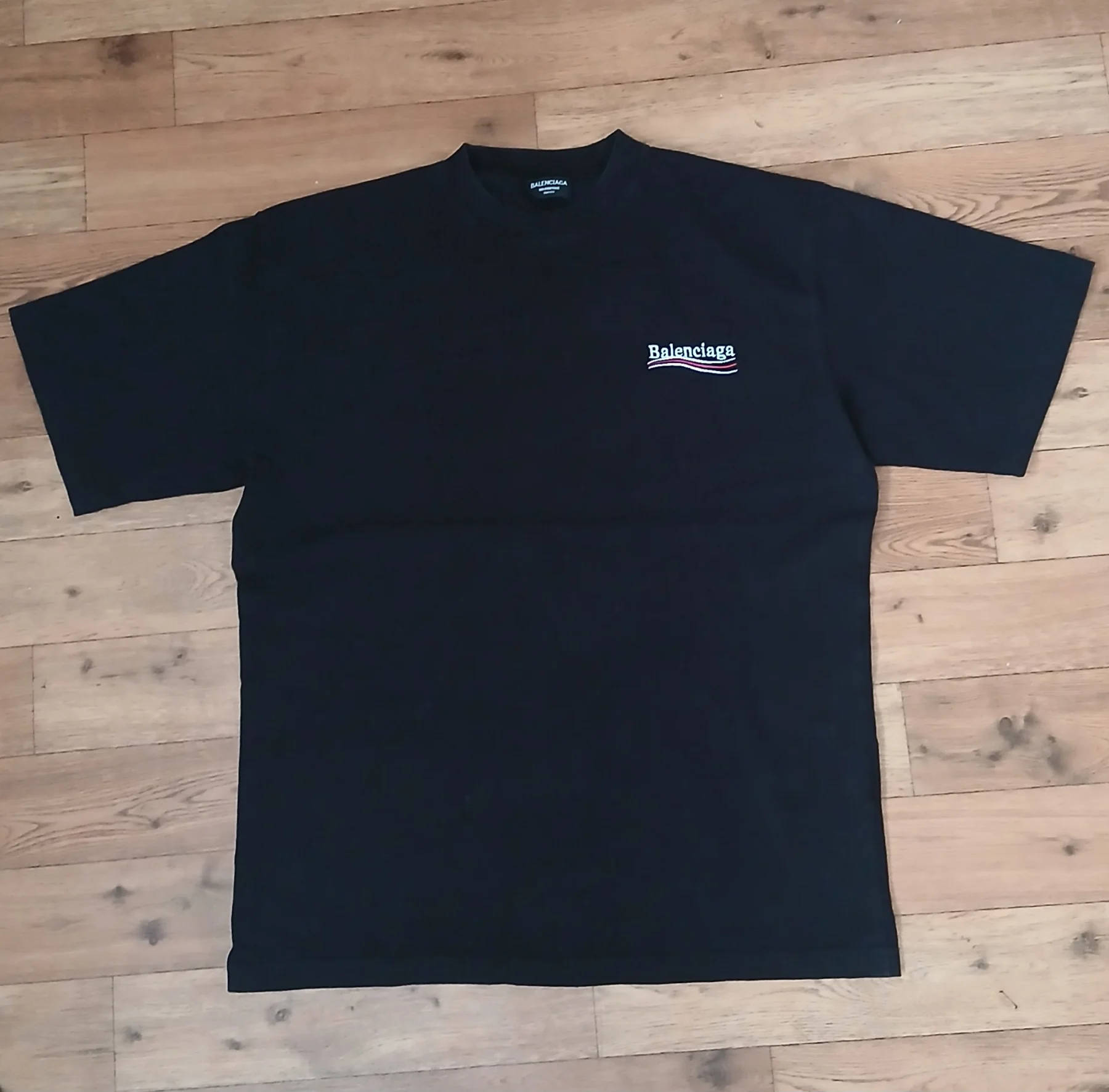 Mens Black Balenciaga Political Campaign Xl T-shirt