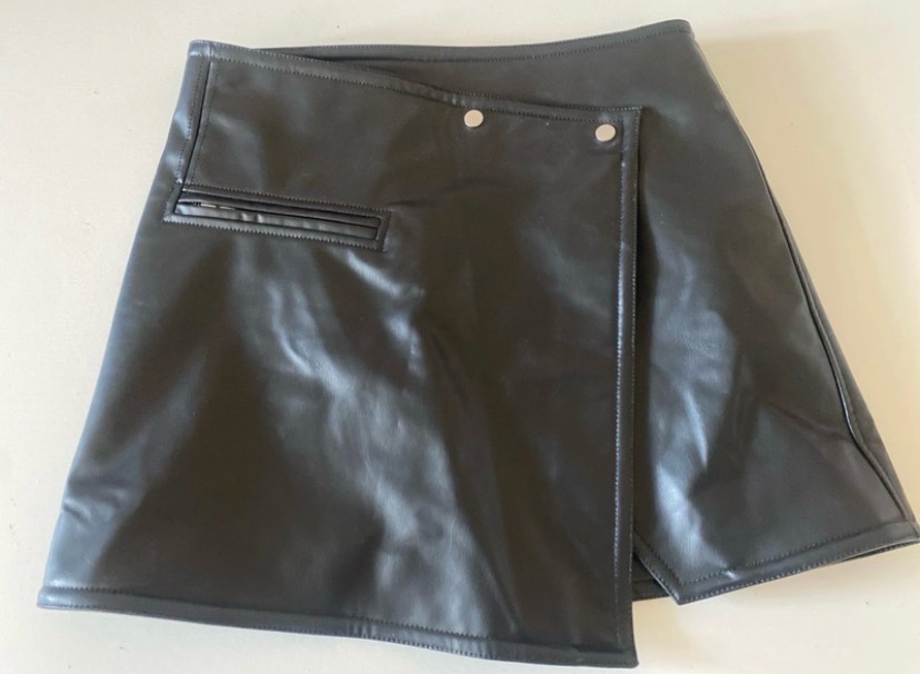 Weekday Ridley Faux Leather Wrap Mini Skirt - Black