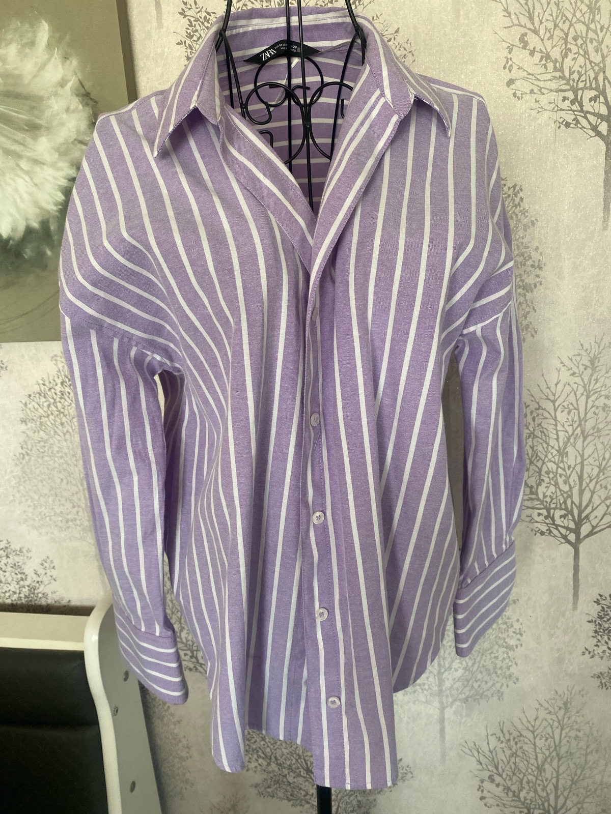 Zara Oversized Striped Button-Down Shirt