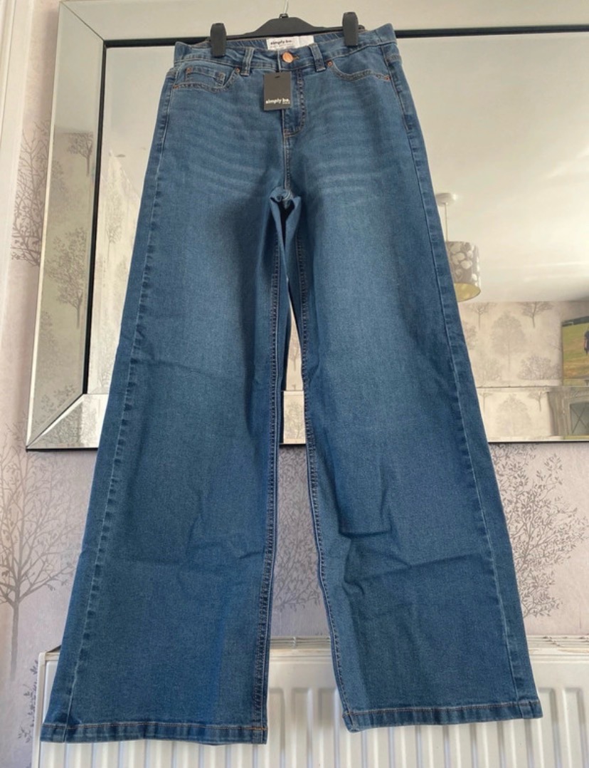 Simply Be Wide Leg Denim Jeans - Size 10R