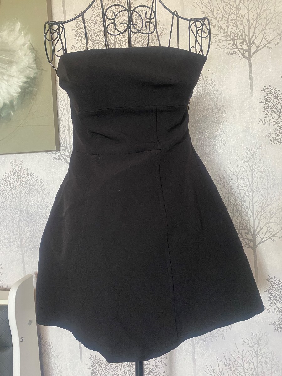 Zara Strapless Structured Mini Dress with Back Bow