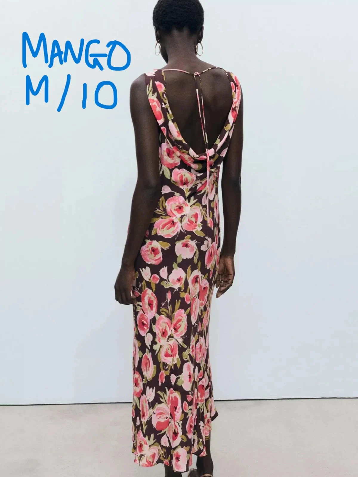 Share BNWT Mango Floral open back Maxi Dress wedding summer prom evening m size 10