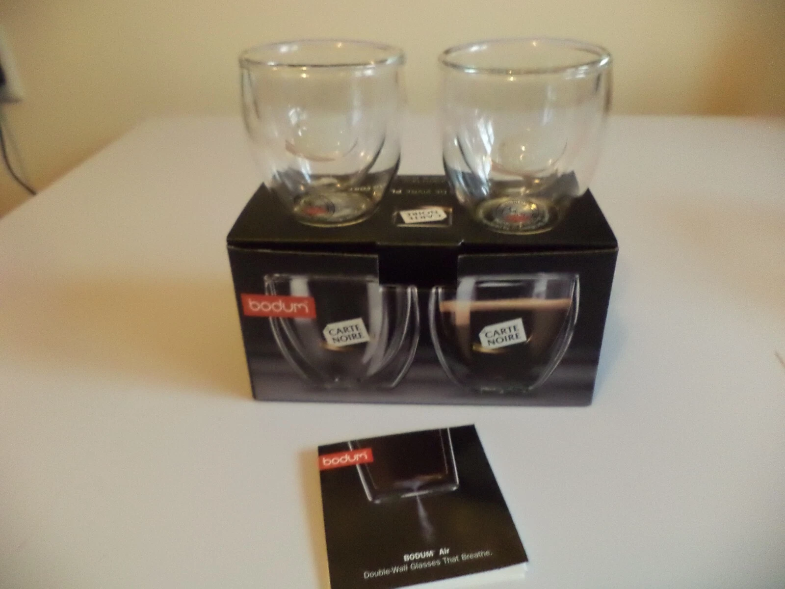 Bodum 2 pcs Double Wall Glasses Carte Noire xs insulated glass coffee espresso shot mugs