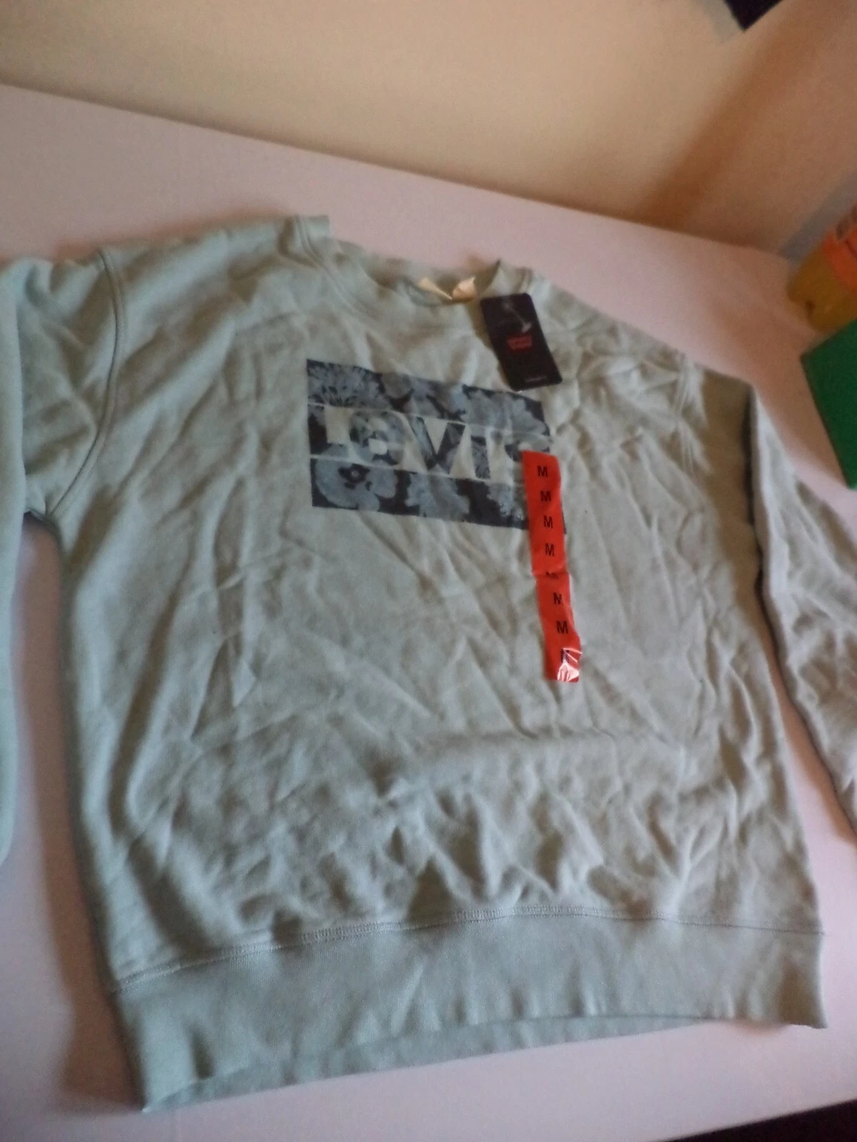 BNWT Women's LEVI'S jumper pullover size M size 12 MINT GREEN BLUE
