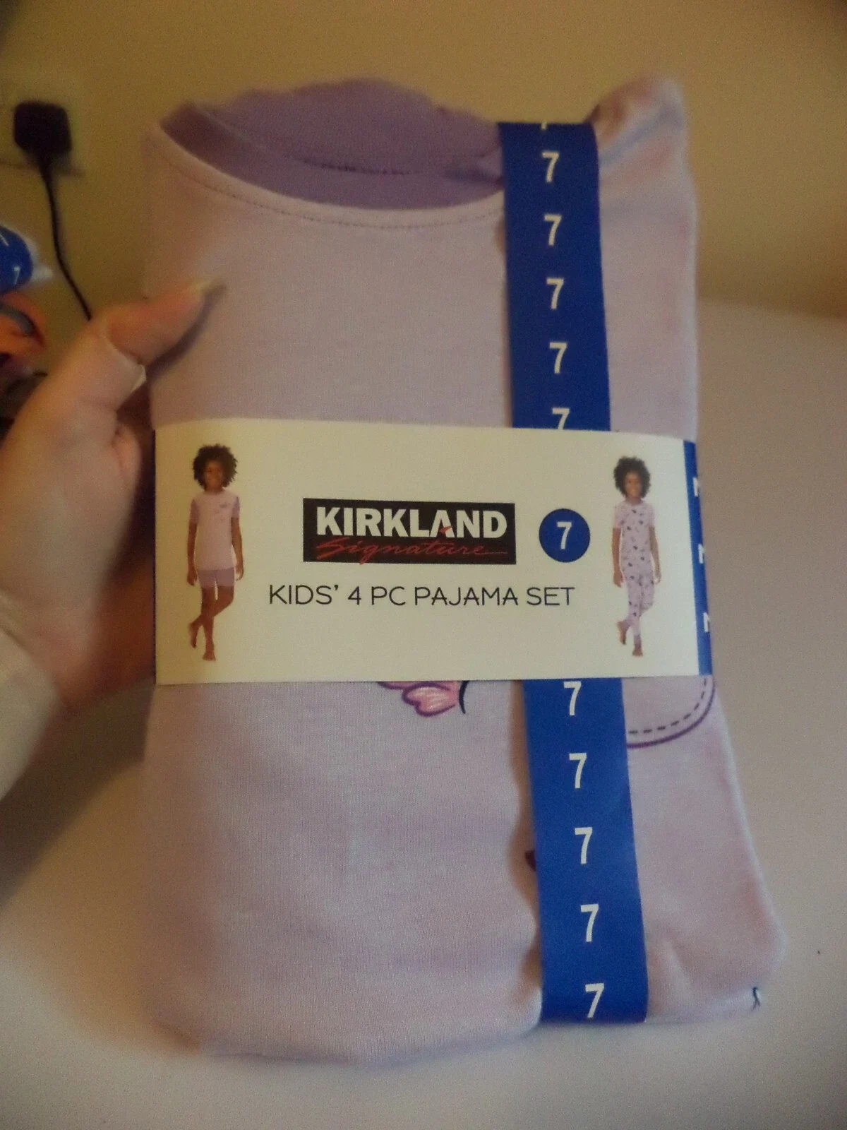 kirkland kids 4 piece lilac pajamas pyjamas set girls age 7 childrens PJs nightwear