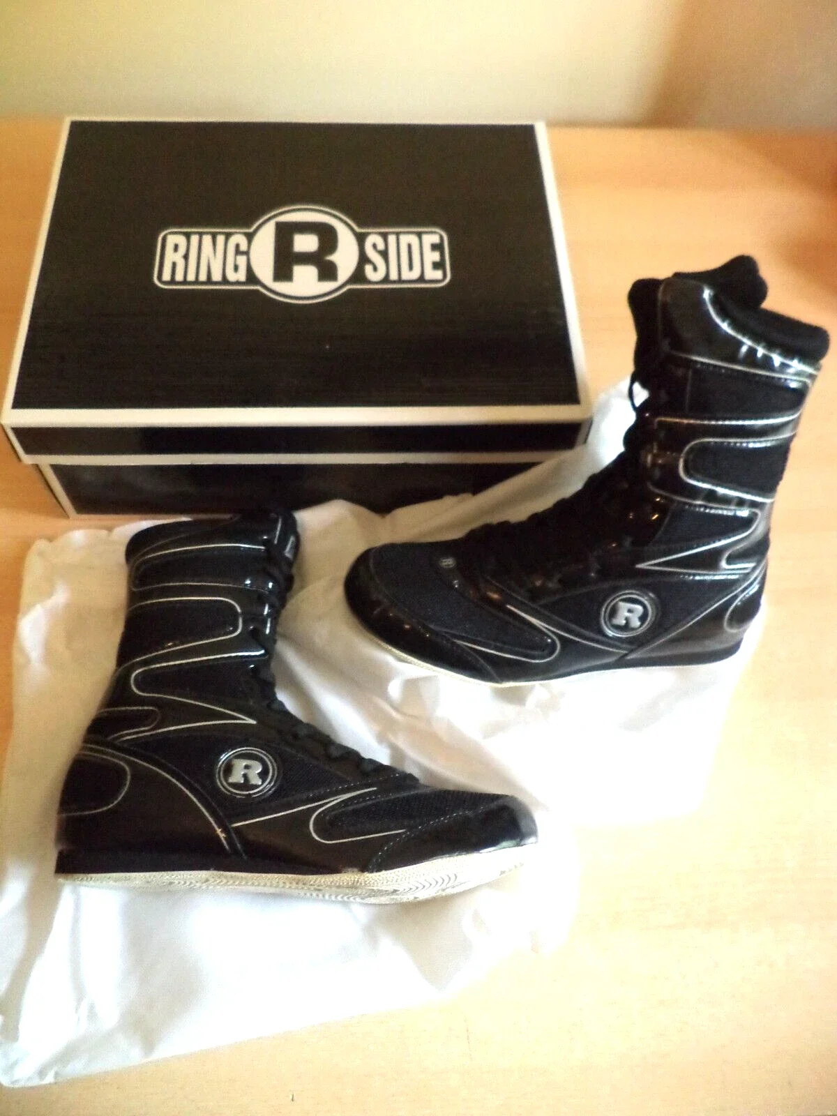 BNWT Ringside Undefeated Wrestling Boxing Shoes boots UK 7 BLACK