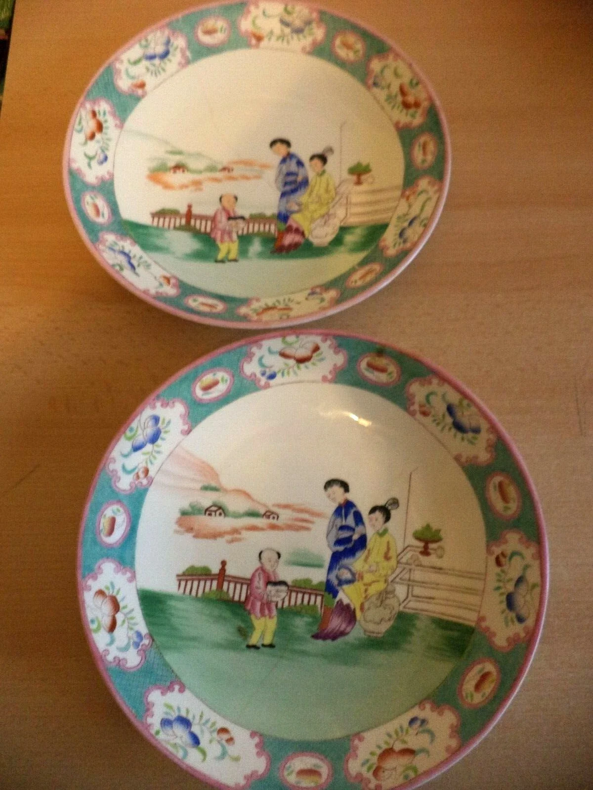 2 MINTONS OLD ANTIQUE CHINESE ORIENTAL pottery porcelain BOWL PLATE MINTON