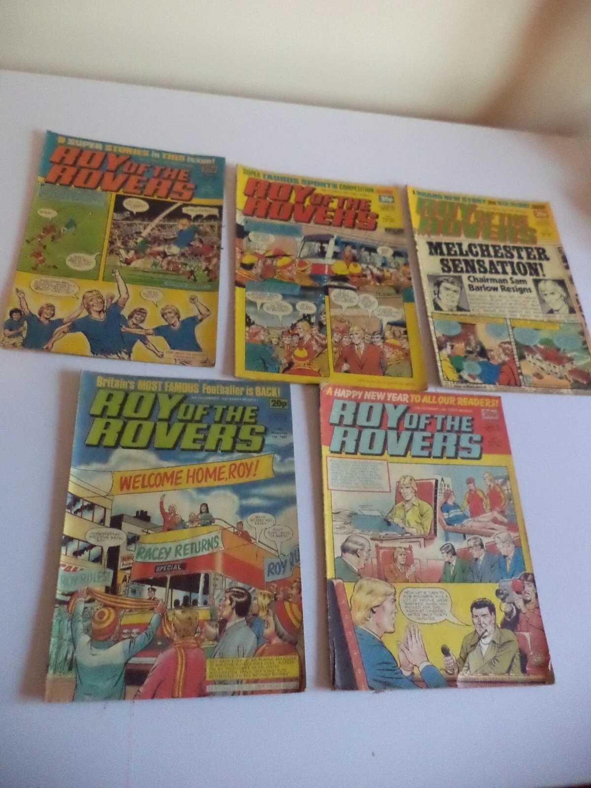 5 x roy of the rovers comics old vintage 1980s 1983 lot bundle football soccer