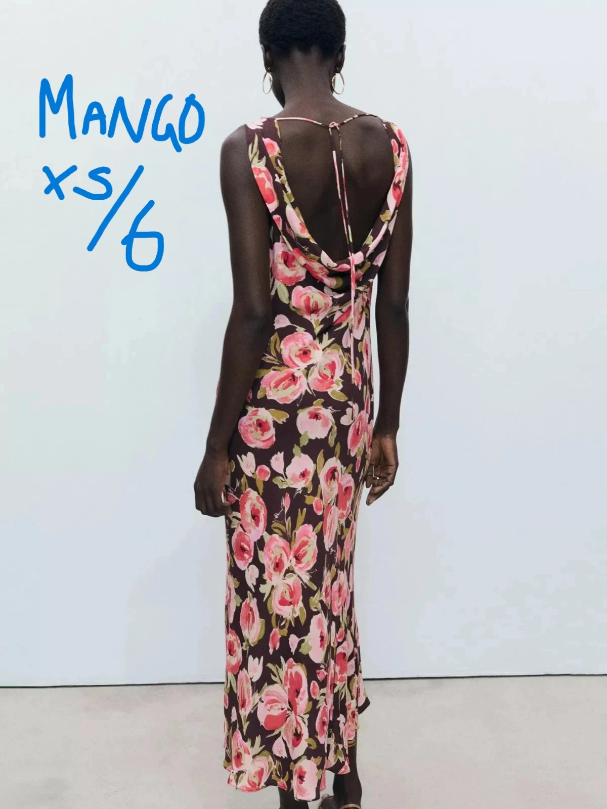 BNWT Mango Floral open back Maxi Dress wedding summer prom evening xs size 6