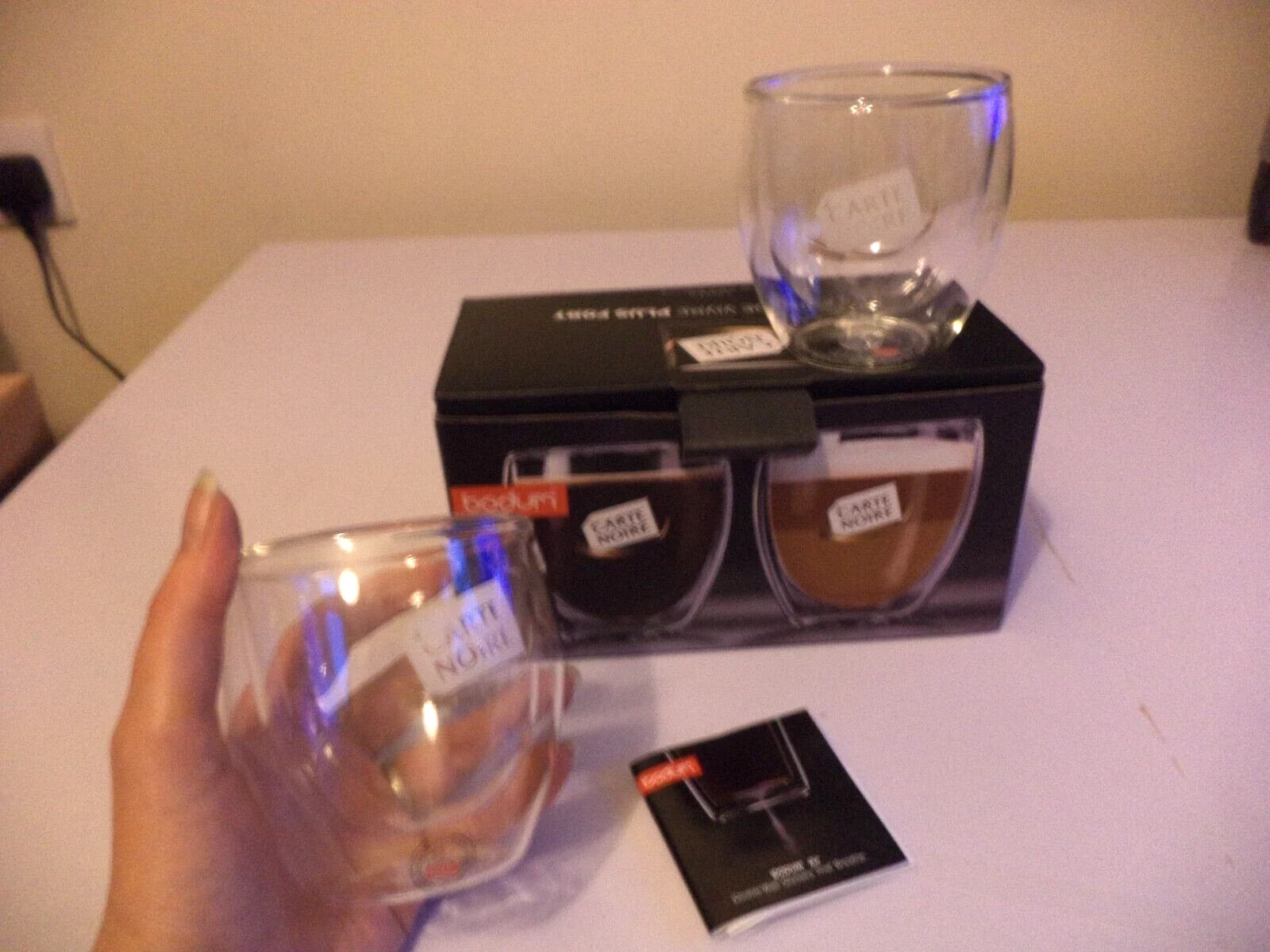 Bodum 2 pcs Double Wall Glasses Carte Noire glass coffee small mugs espresso cortado