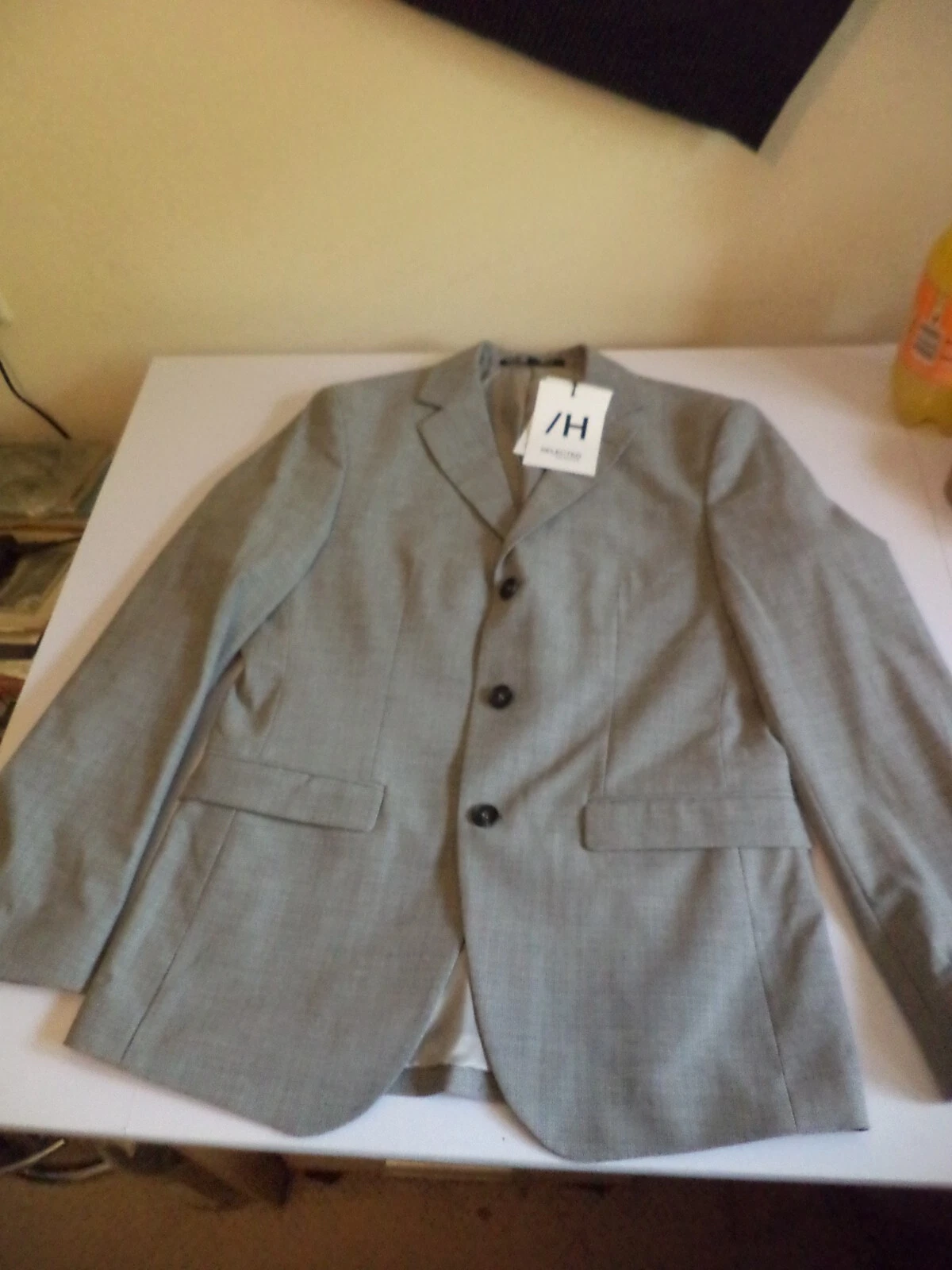 BNWT Selected Homme Ross Blazer Suit Jacket grey Slim fit 42R RRP £150 men's