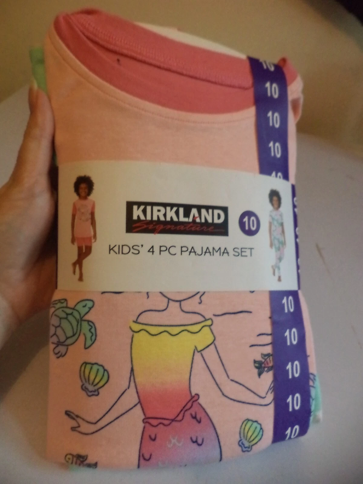 kirkland kids 4 piece pajamas pyjamas set girls age 10 childrens PJs nightwear