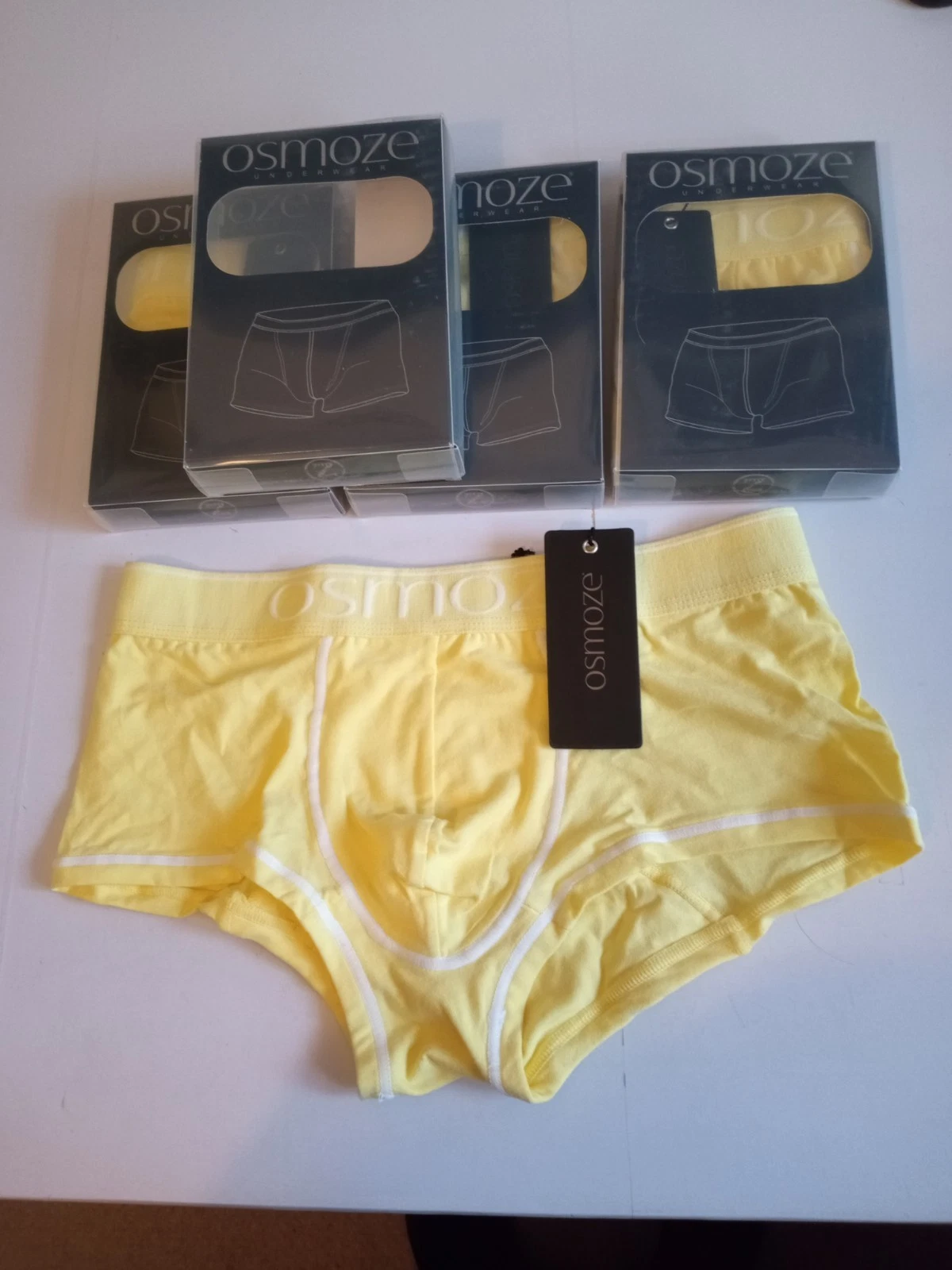 4 pairs pack Osmoze Brazilian designer men's boxers boxer shorts yellow medium