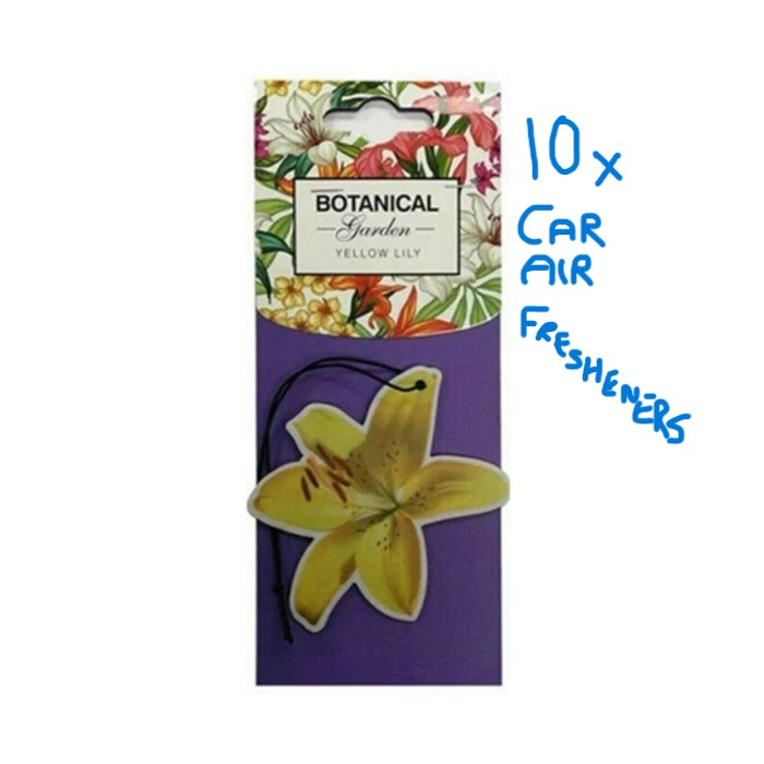 10 x Botanical Garden hanging Car Air Freshener floral Fragrance Scent LILY