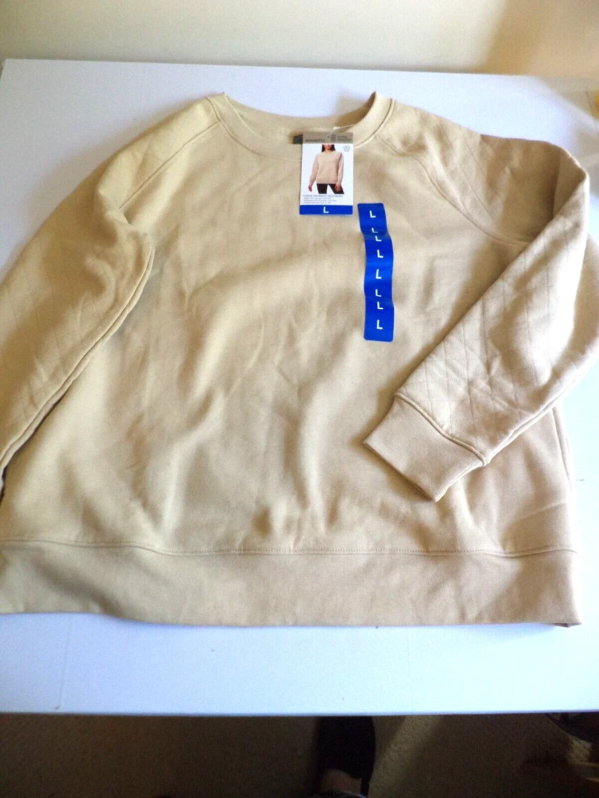 BNWT Mondetta Ladies womens Fleece Crewneck sweatshirt jumper thick warm LARGE size 14 16 18