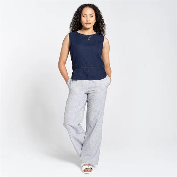 Share BNWT Craghoppers bonita navy linen Women's Vest tunic sleeveless Top Size 20