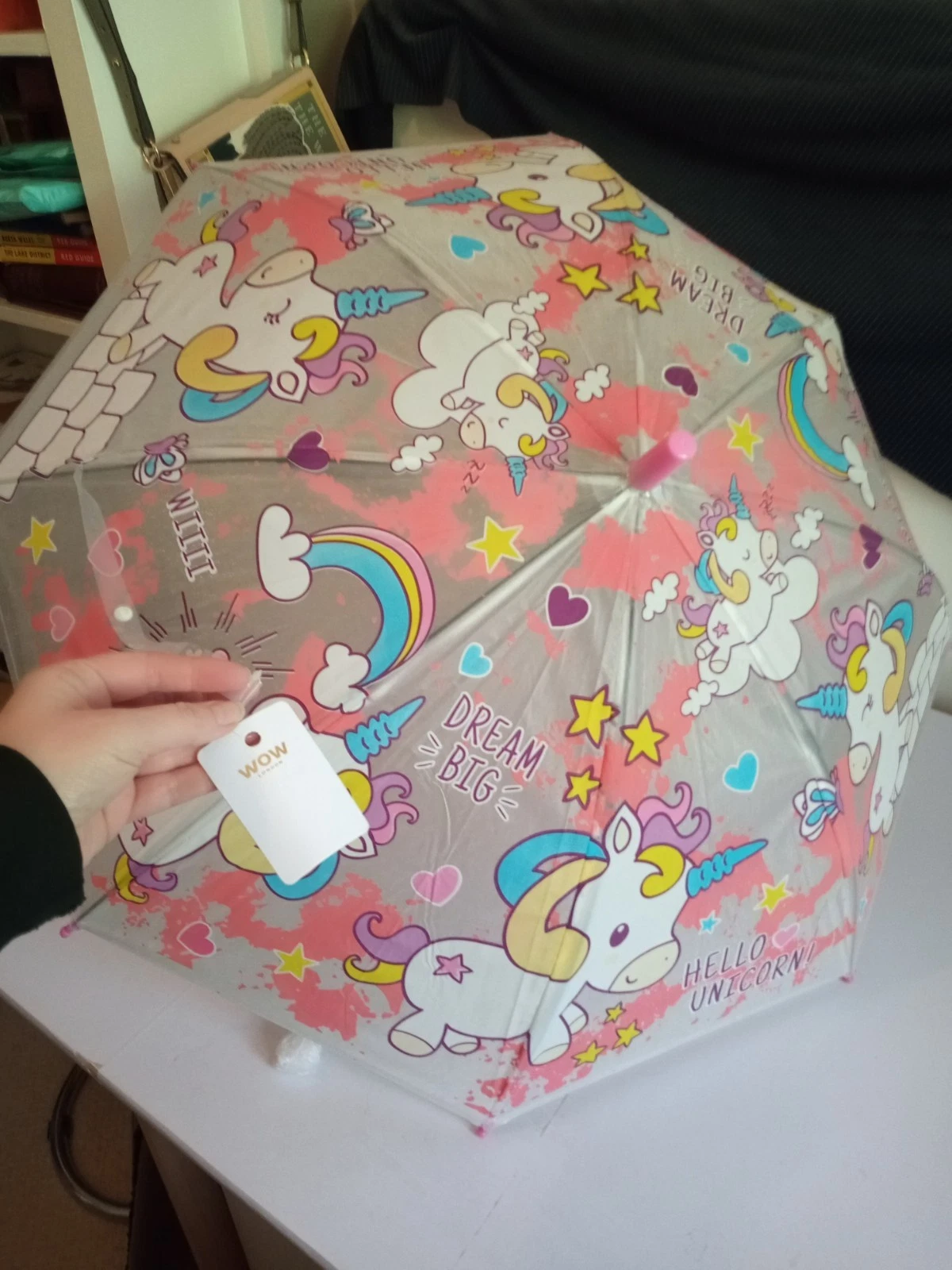 BNWT wow london Unicorn Kids Childrens Dome Umbrella Girls Brolly School Pink