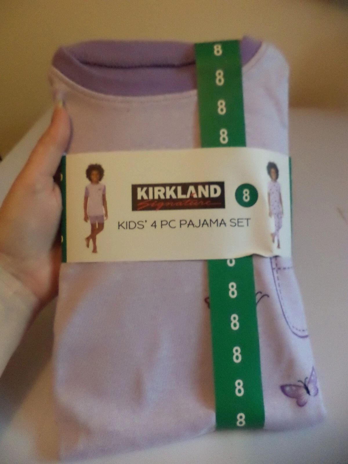 kirkland kids 4 piece pajamas pyjamas set girls age 8 childrens PJs nightwear