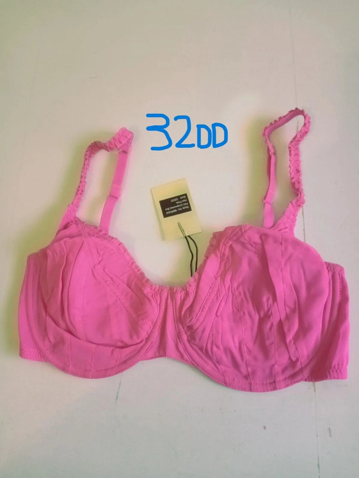32DD silk hot pink Sexy Panties and Naughty Knickers women's underwired bra