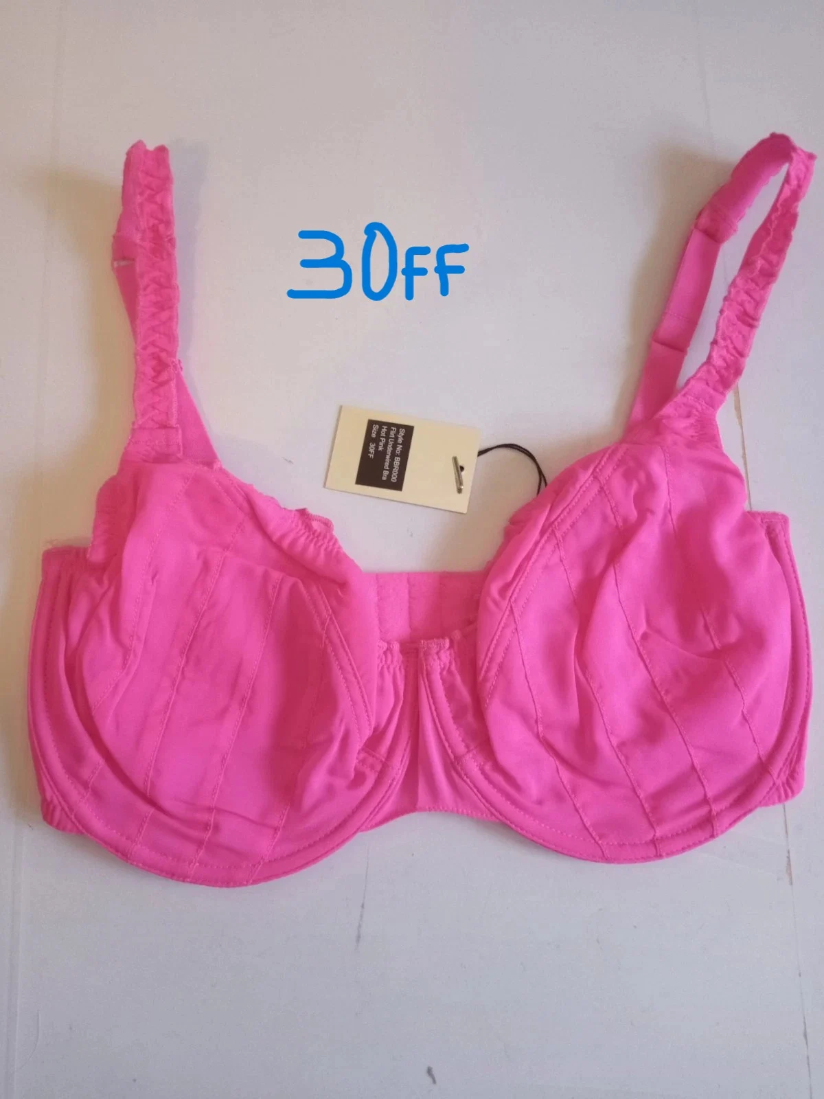 30FF silk hot pink Sexy Panties and Naughty Knickers women's underwired bra